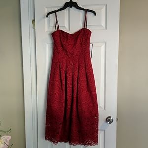 Vera Wang red lace swing dress